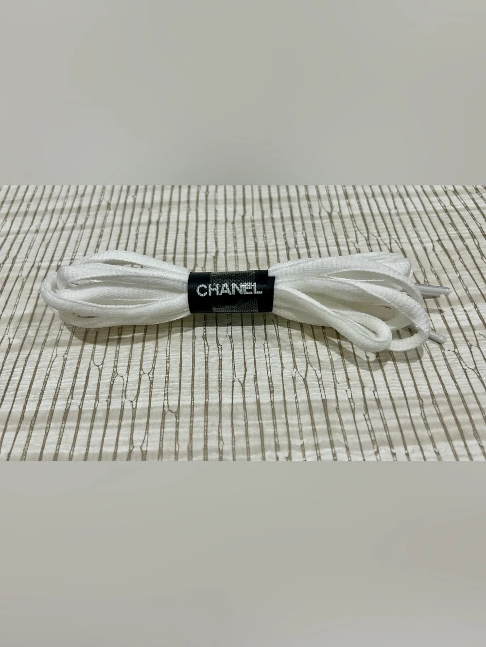 CHANEL White Replacement Sneaker Shoelaces New Wrapped